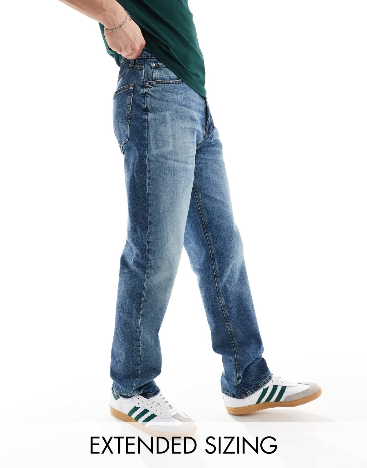 ASOS DESIGN straight leg jeans with stretch in mid wash blue - ASOS Sample Sale EU Store