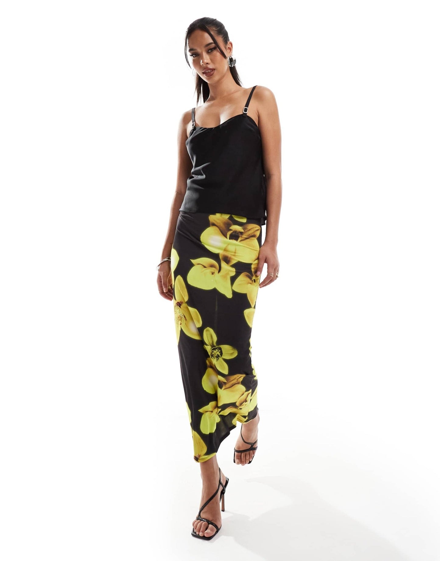 ASOS DESIGN strap detail satin cami in black - ASOS Sample Sale EU Store