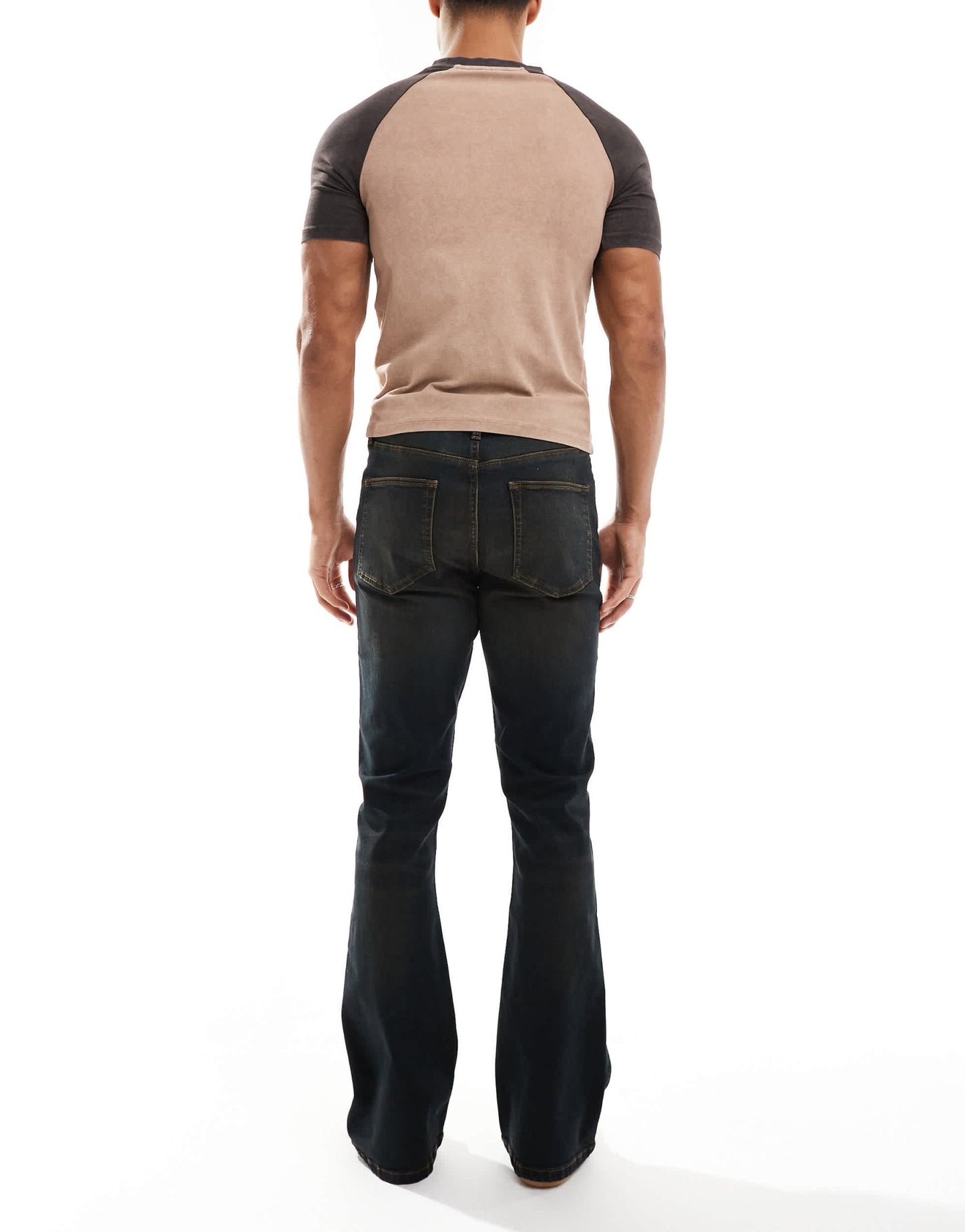 ASOS DESIGN stretch flare jeans in black with brown tint - ASOS Sample Sale EU Store