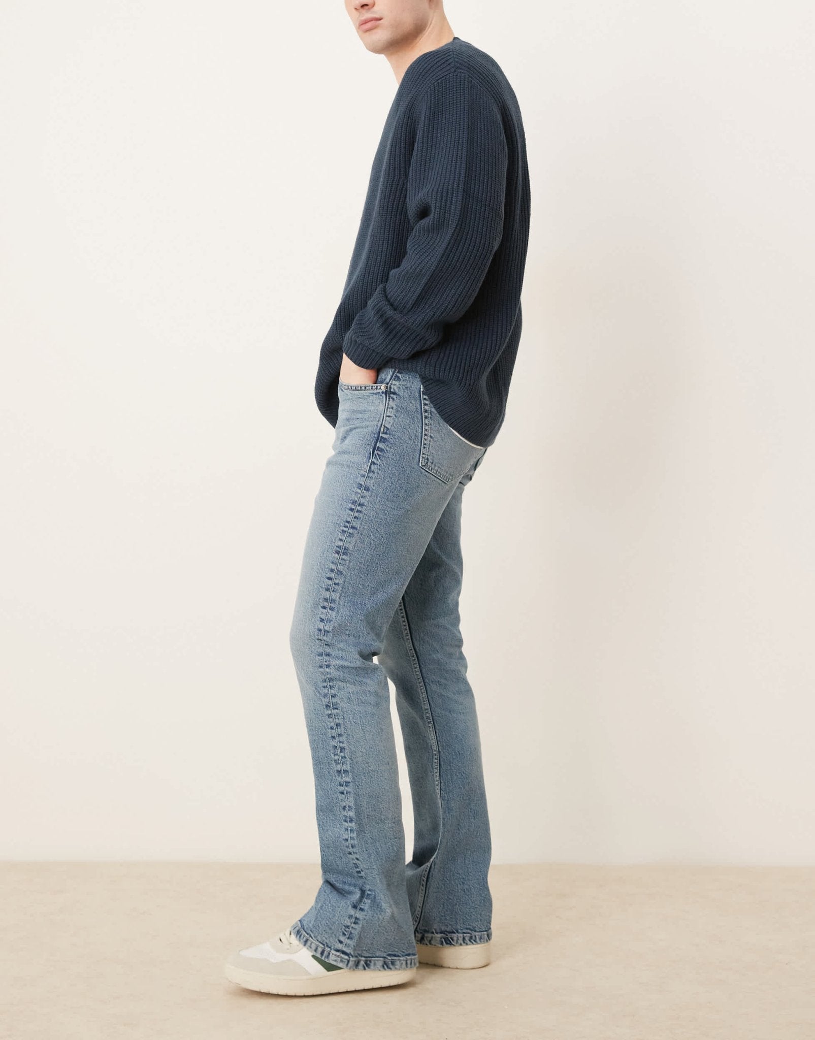 ASOS DESIGN stretch flare jeans in light wash blue - ASOS Sample Sale EU Store