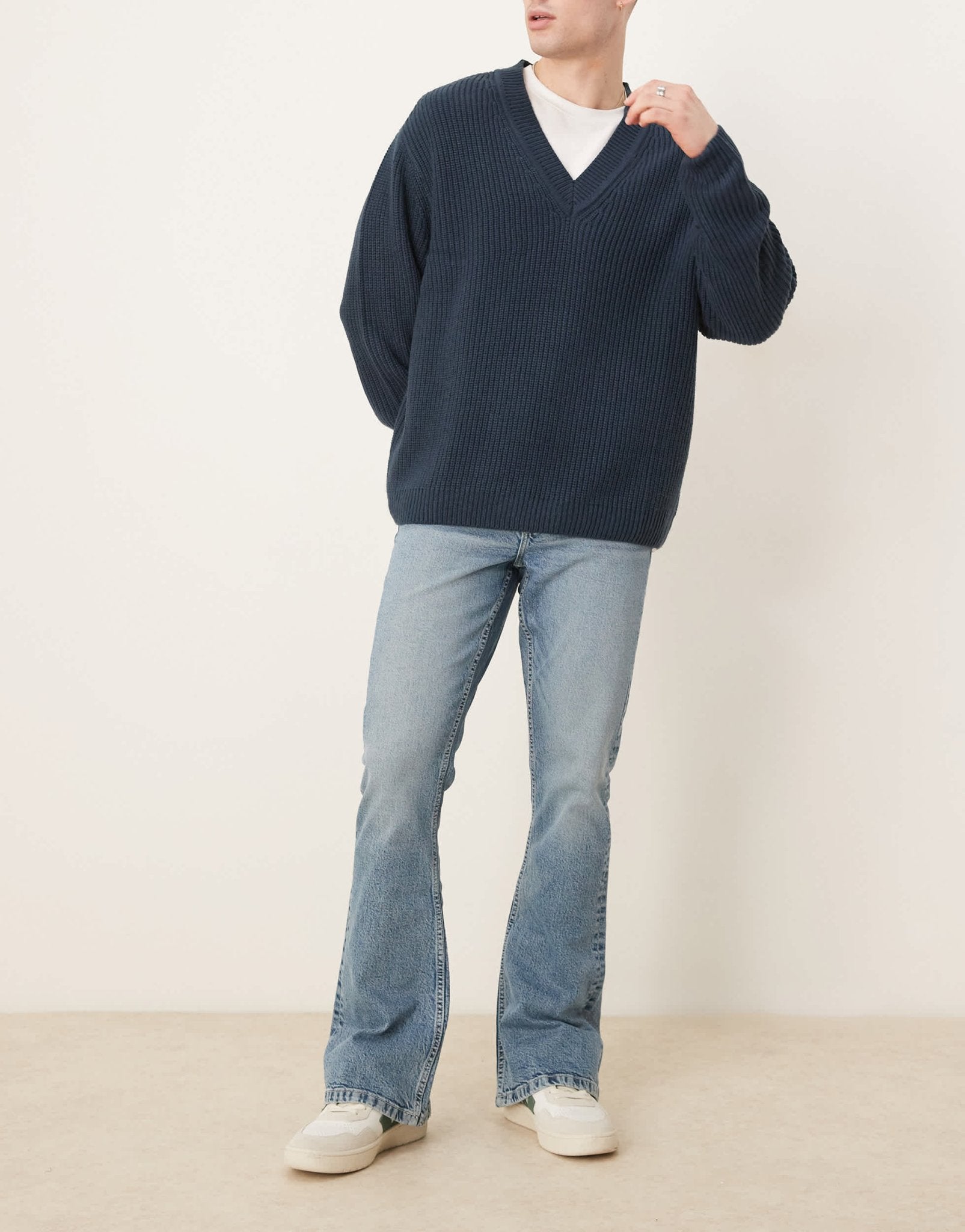 ASOS DESIGN stretch flare jeans in light wash blue - ASOS Sample Sale EU Store