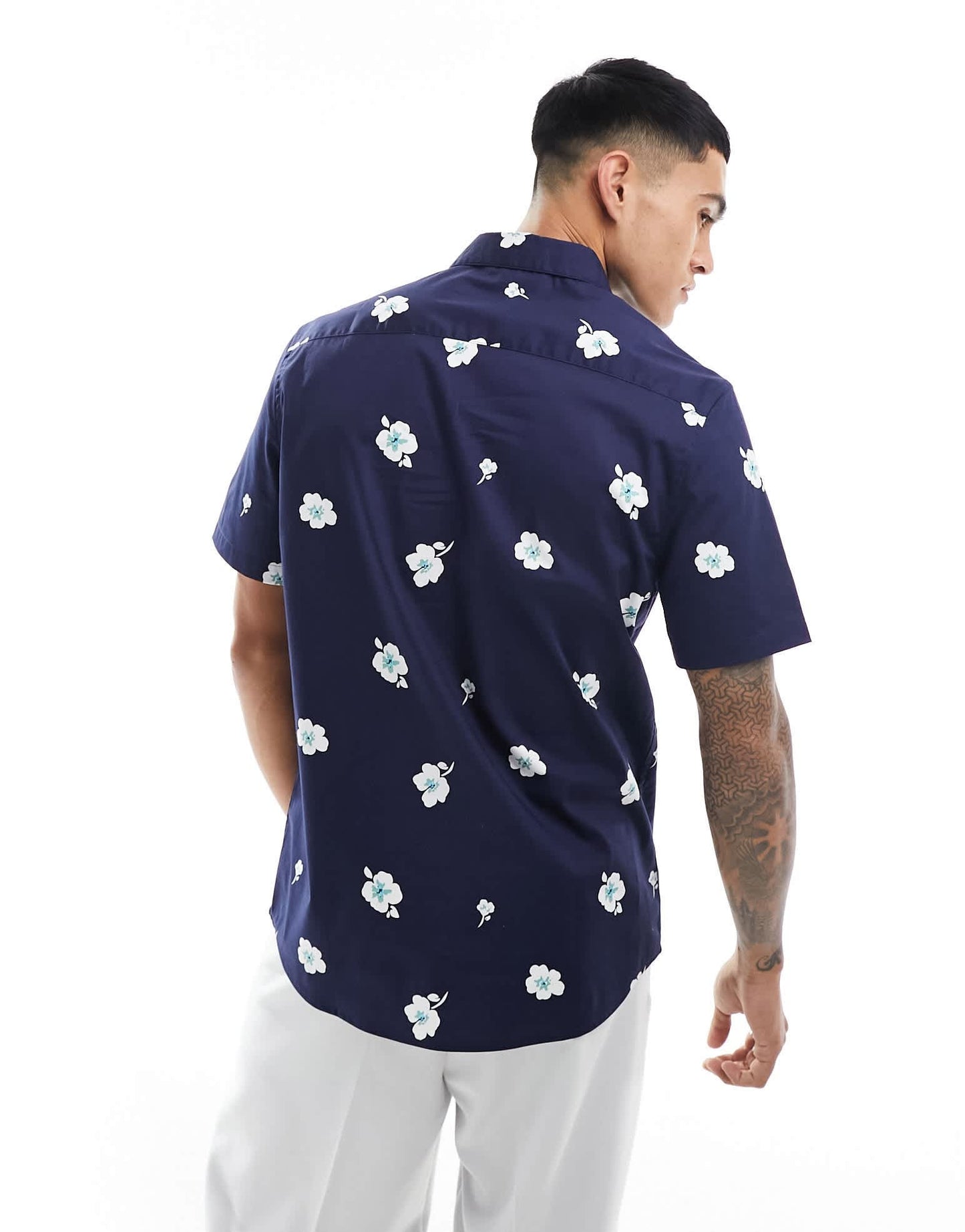 ASOS DESIGN stretch slim shirt in navy floral print - ASOS Sample Sale EU Store