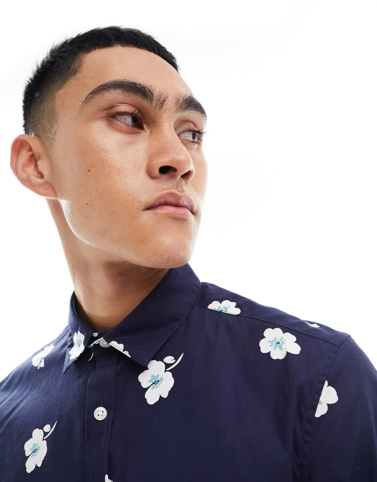 ASOS DESIGN stretch slim shirt in navy floral print - ASOS Sample Sale EU Store