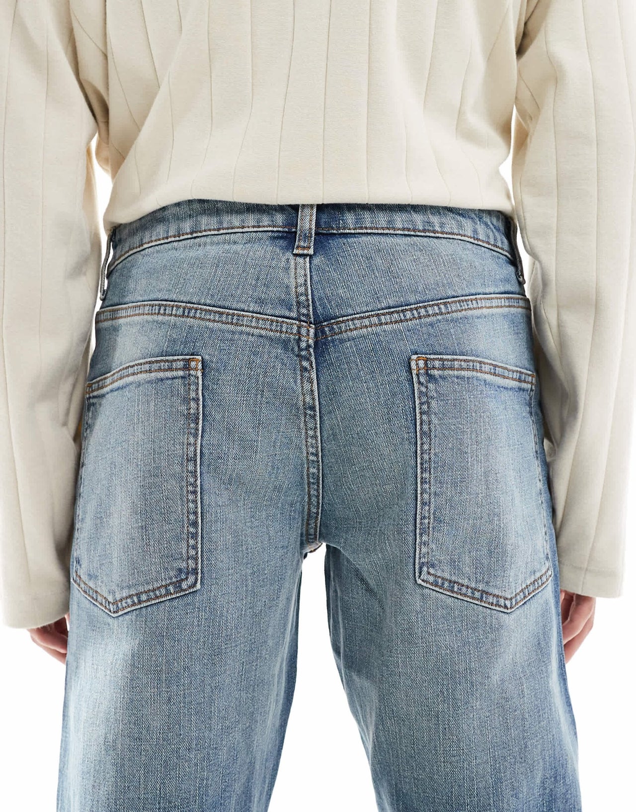 ASOS DESIGN stretch tapered jeans in mid wash blue - ASOS Sample Sale EU Store