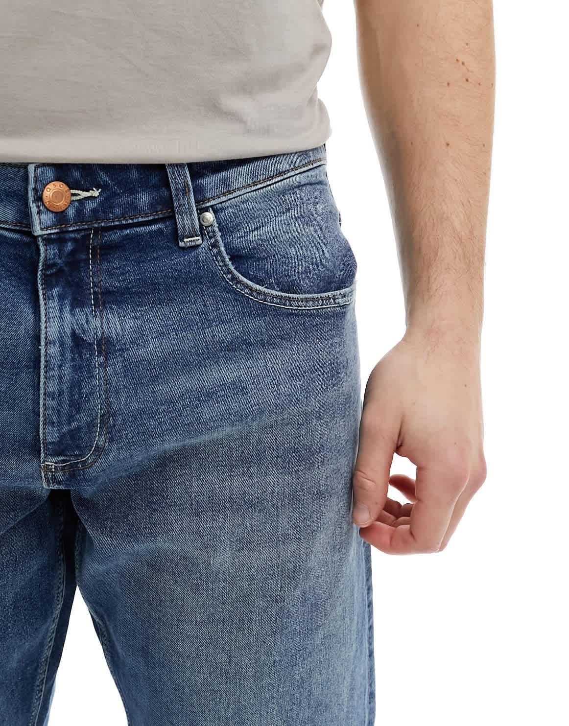 ASOS DESIGN stretch tapered jeans in mid wash blue - ASOS Sample Sale EU Store