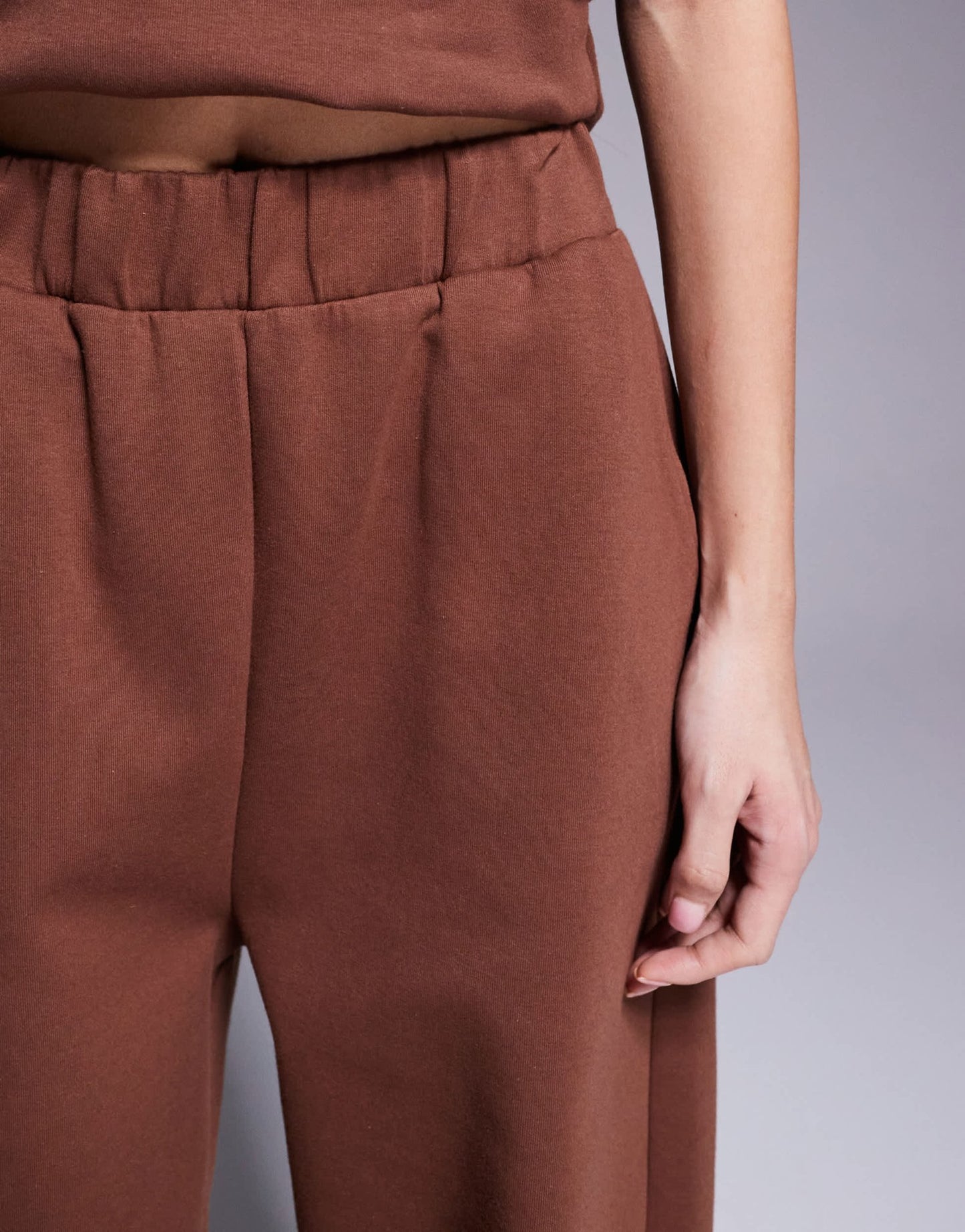 ASOS DESIGN structured interlock trouser co ord in brown - ASOS Sample Sale EU Store