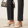 ASOS DESIGN Stylish slingback mid heeled shoes in off white