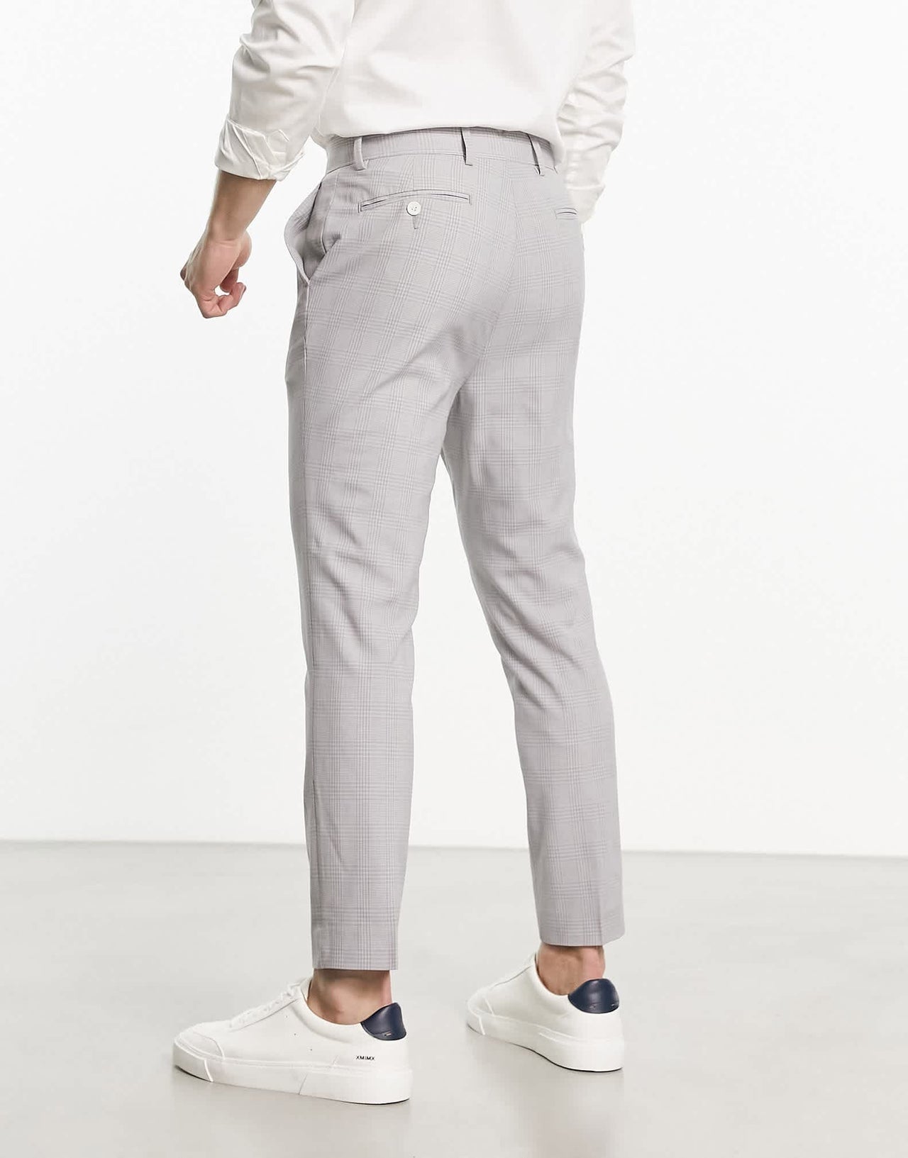 ASOS DESIGN super skinny smart trousers in grey prince of wales check - ASOS Sample Sale EU Store