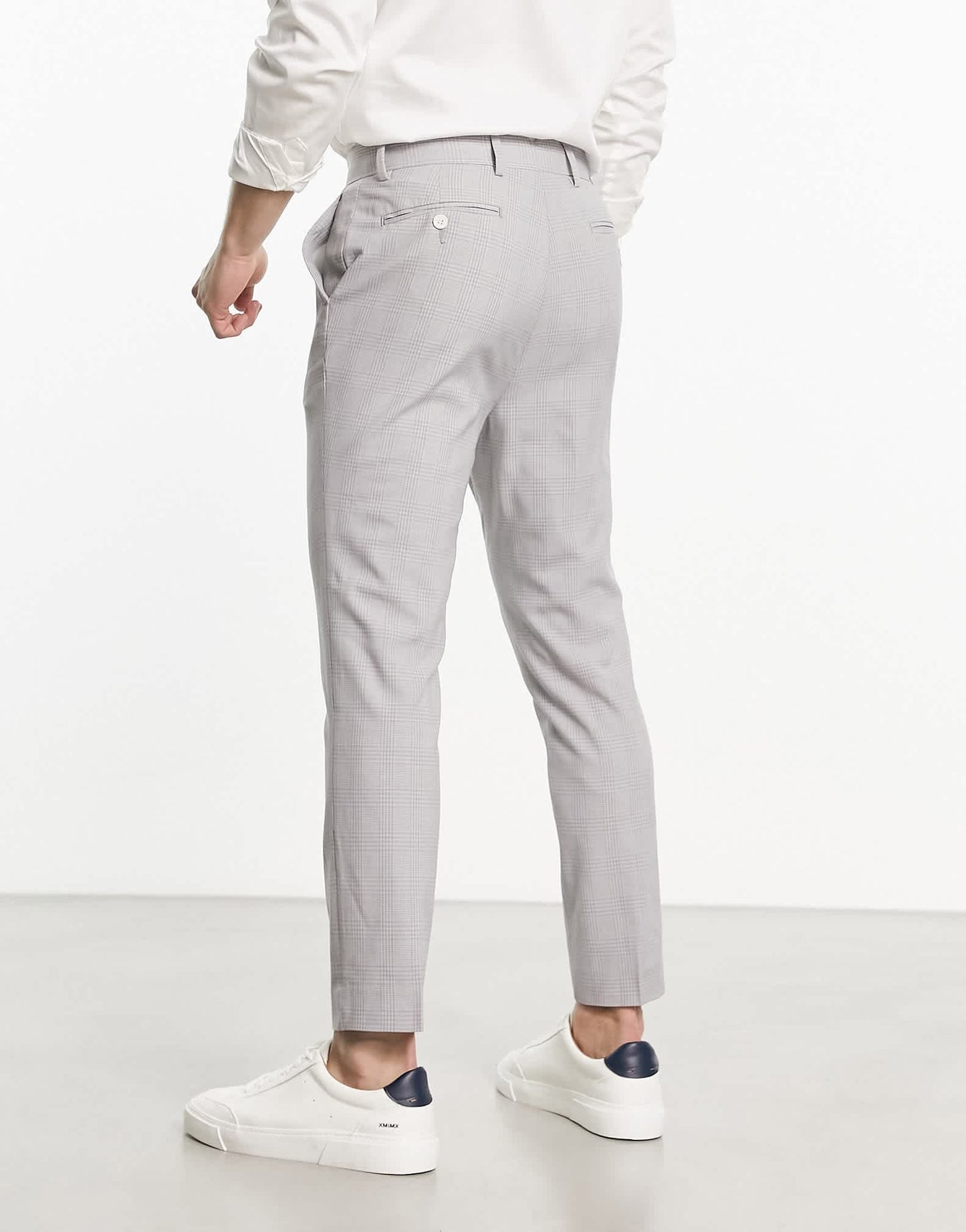 ASOS DESIGN super skinny smart trousers in grey prince of wales check - ASOS Sample Sale EU Store