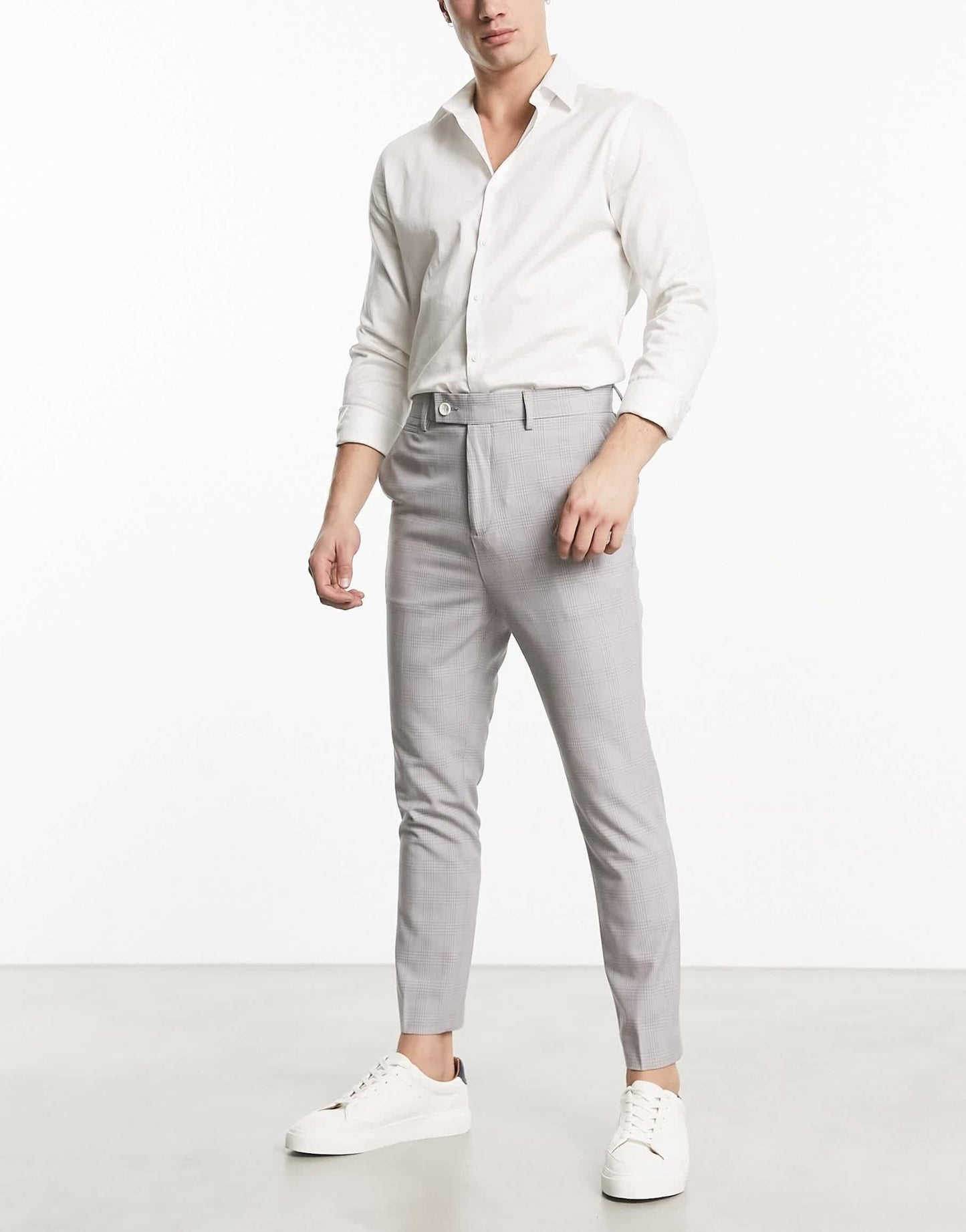 ASOS DESIGN super skinny smart trousers in grey prince of wales check - ASOS Sample Sale EU Store