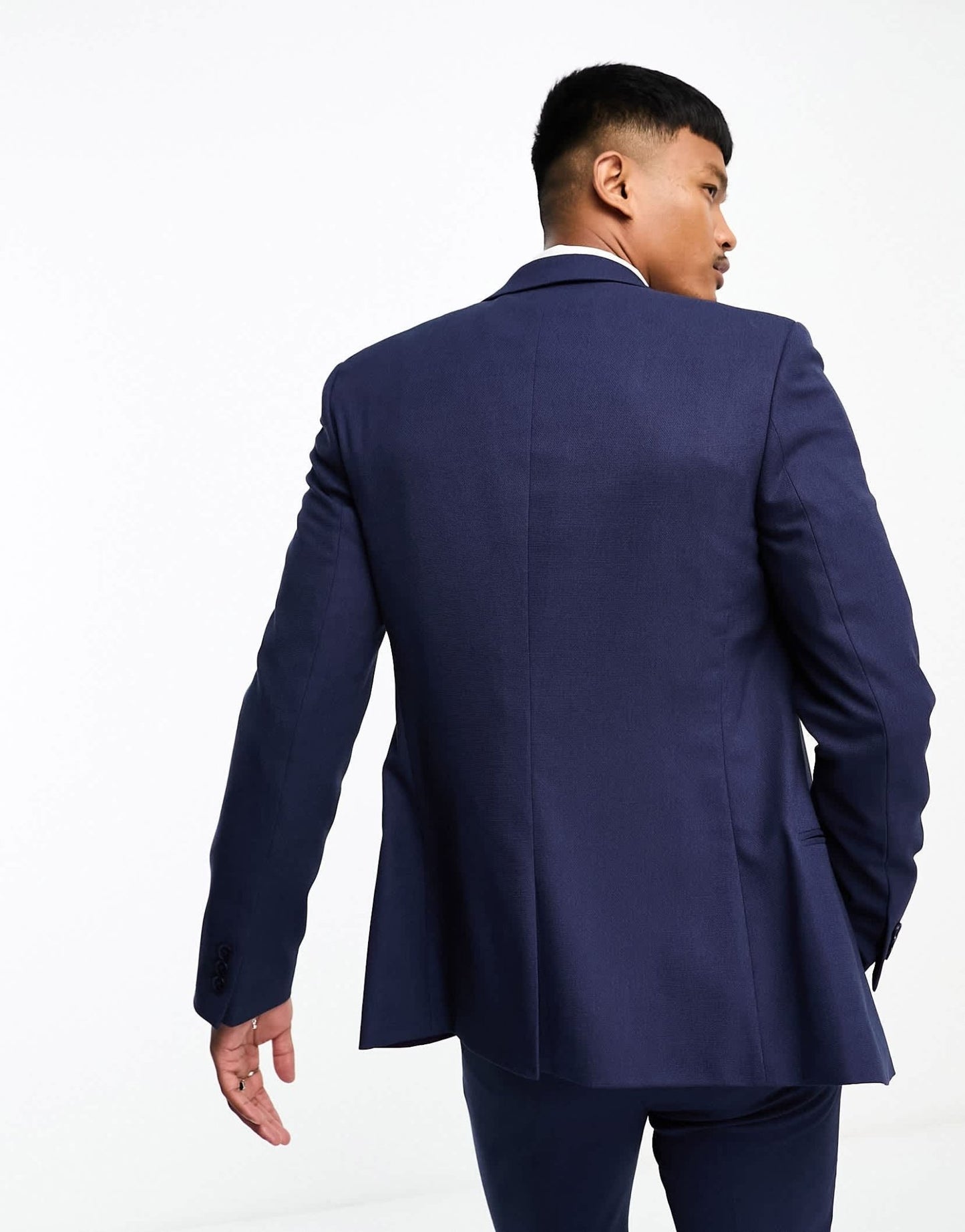 ASOS DESIGN super skinny suit jacket in navy in micro texture - ASOS Sample Sale EU Store