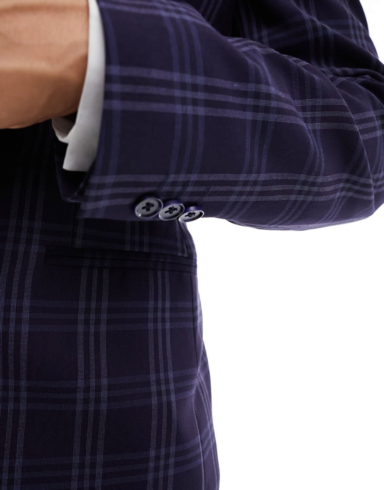 ASOS DESIGN super skinny suit jacket in navy tonal check - ASOS Sample Sale EU Store