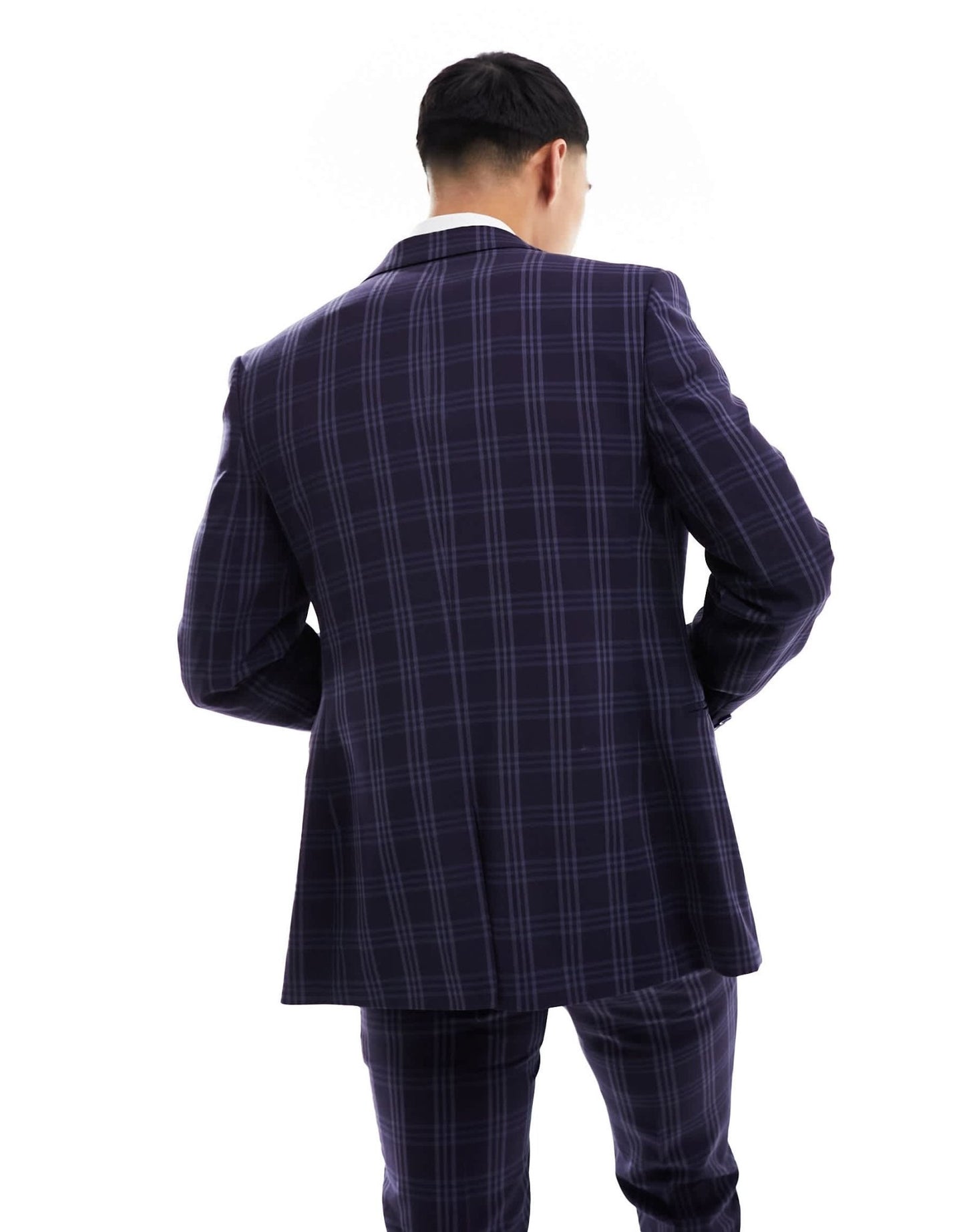ASOS DESIGN super skinny suit jacket in navy tonal check - ASOS Sample Sale EU Store
