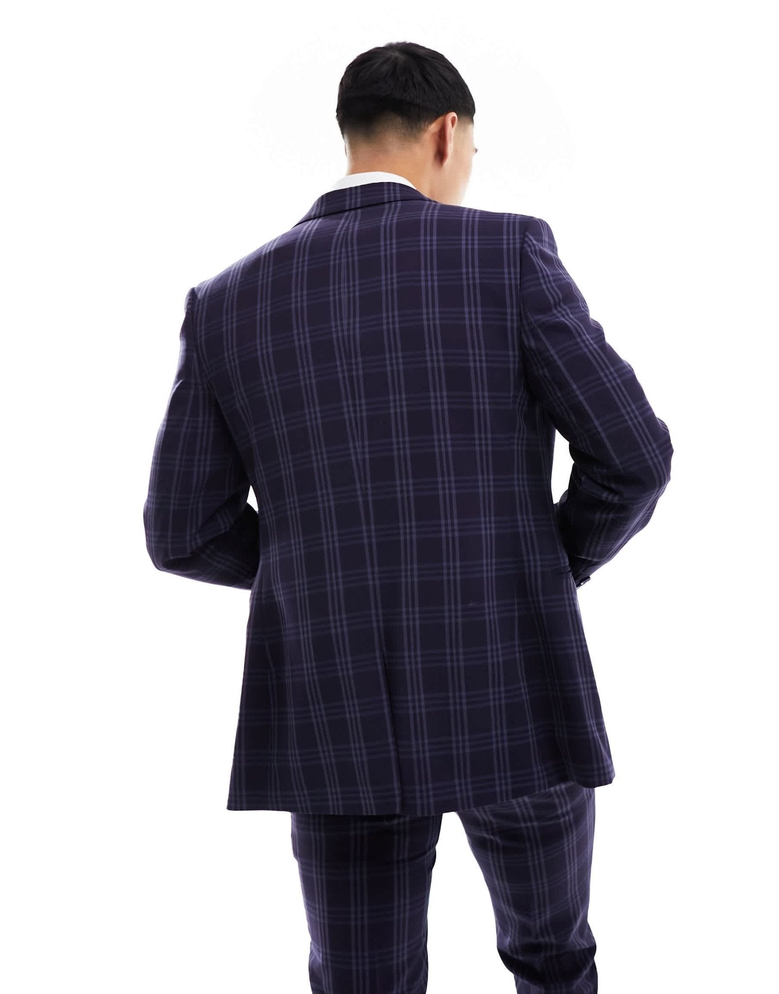 ASOS DESIGN super skinny suit jacket in navy tonal check - ASOS Sample Sale EU Store