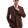 ASOS DESIGN super skinny with linen suit jacket in brown