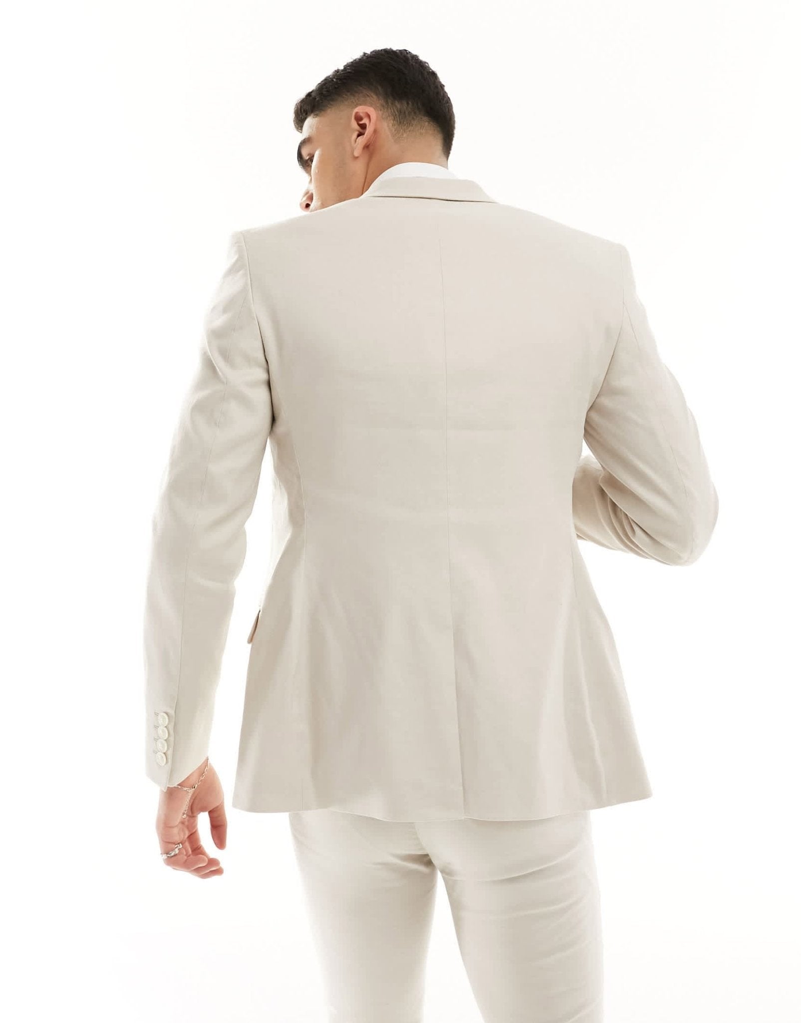ASOS DESIGN super skinny with linen suit jacket in stone - ASOS Sample Sale EU Store