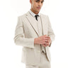 ASOS DESIGN super skinny with linen suit jacket in stone