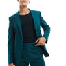 ASOS DESIGN super skinny with linen suit jacket in teal green