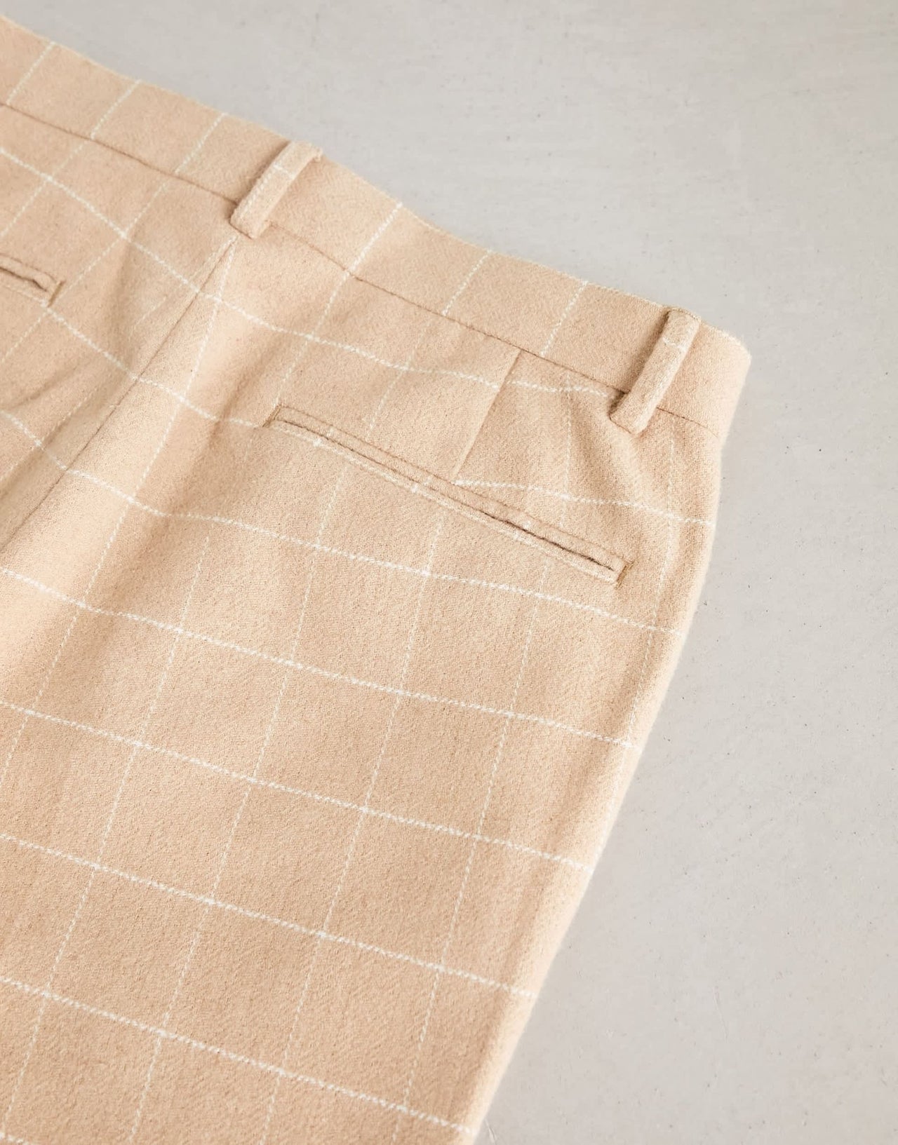 ASOS DESIGN super skinny wool mix smart trousers in camel window check - ASOS Sample Sale EU Store
