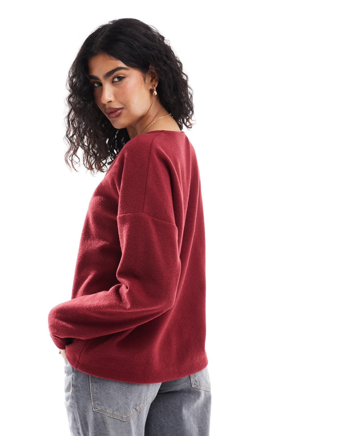 ASOS DESIGN supersoft boxy oversized cardigan in burgundy - ASOS Sample Sale EU Store