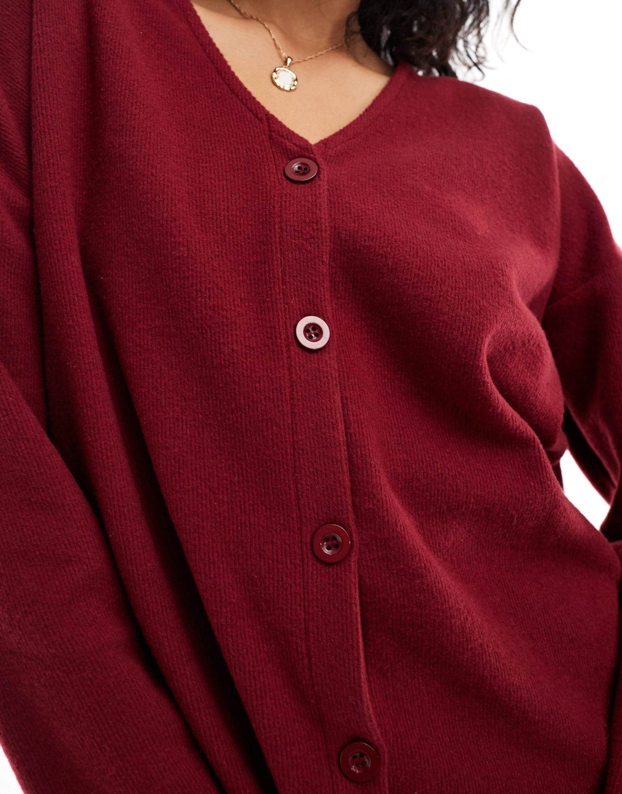 ASOS DESIGN supersoft boxy oversized cardigan in burgundy - ASOS Sample Sale EU Store