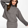 ASOS DESIGN coordonné col roulé ultra doux avec détail poignets gris charbon - GRIS