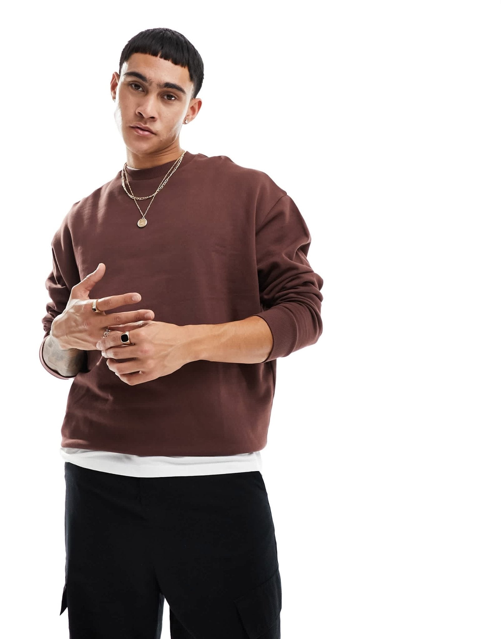 ASOS DESIGN sweatshirt in brown with spine print - ASOS Sample Sale EU Store