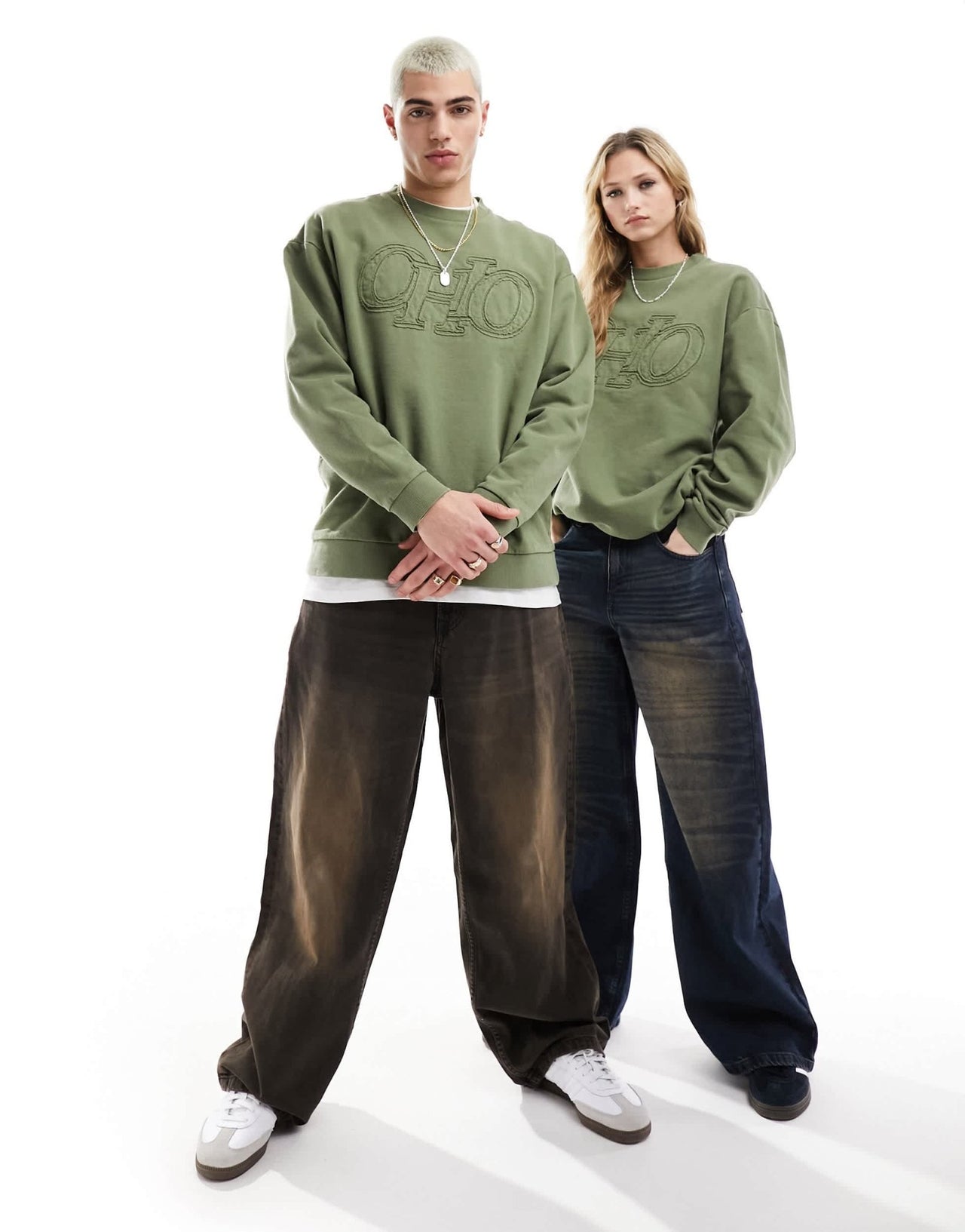 ASOS DESIGN sweatshirt in washed khaki with front print - ASOS Sample Sale EU Store