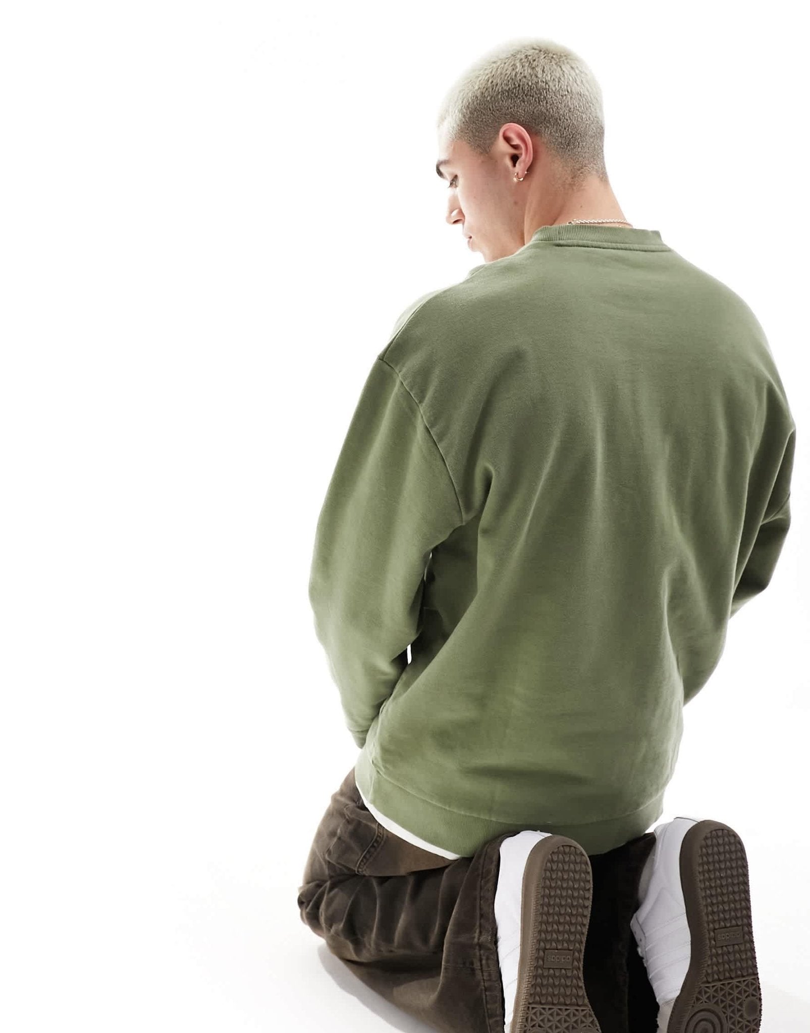 ASOS DESIGN sweatshirt in washed khaki with front print - ASOS Sample Sale EU Store