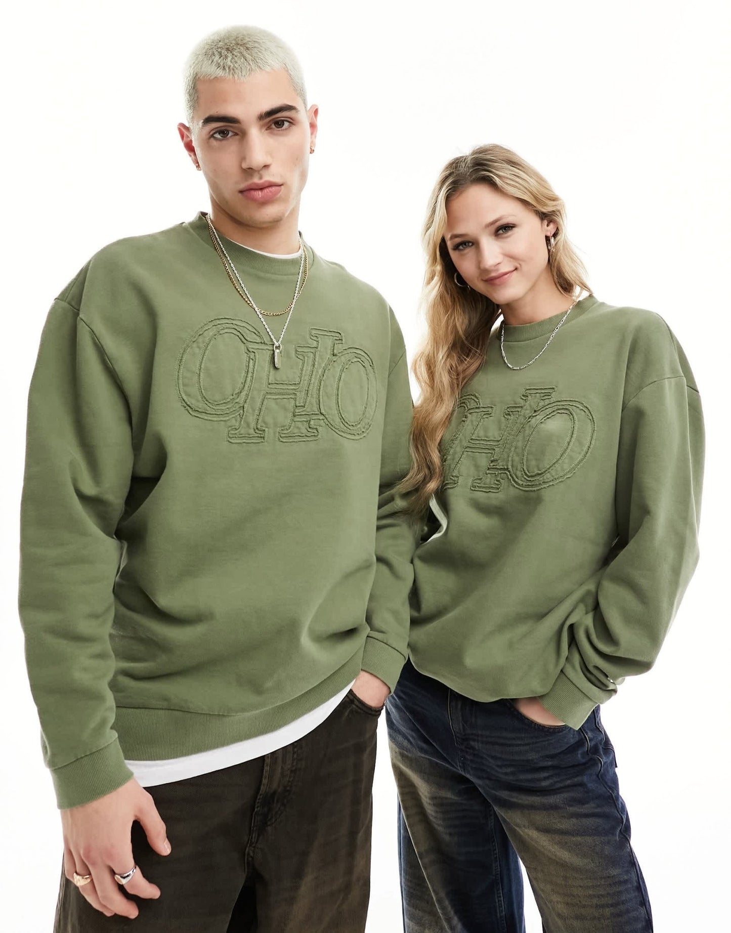 ASOS DESIGN sweatshirt in washed khaki with front print - ASOS Sample Sale EU Store