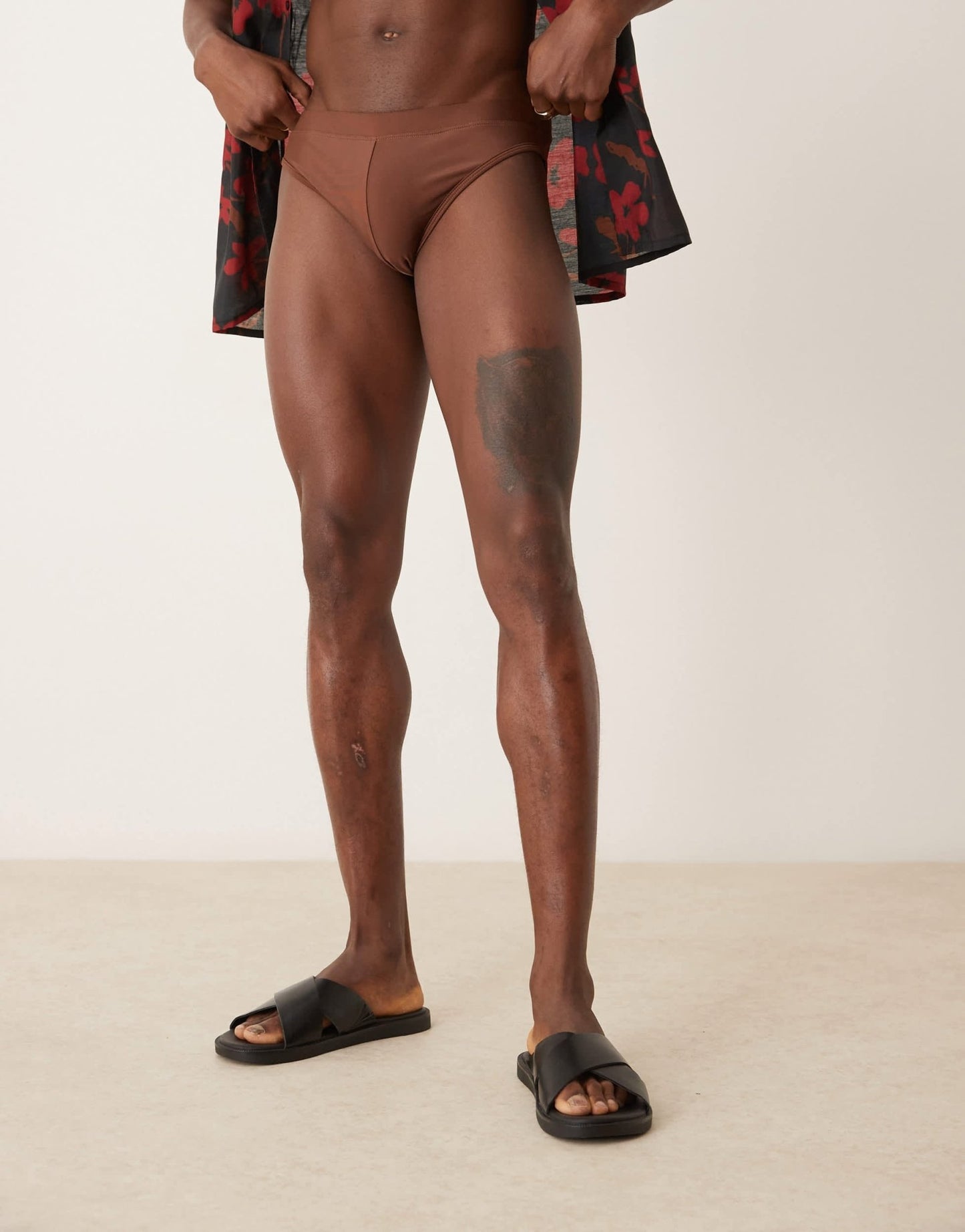 ASOS DESIGN swim briefs in brown - ASOS Sample Sale EU Store