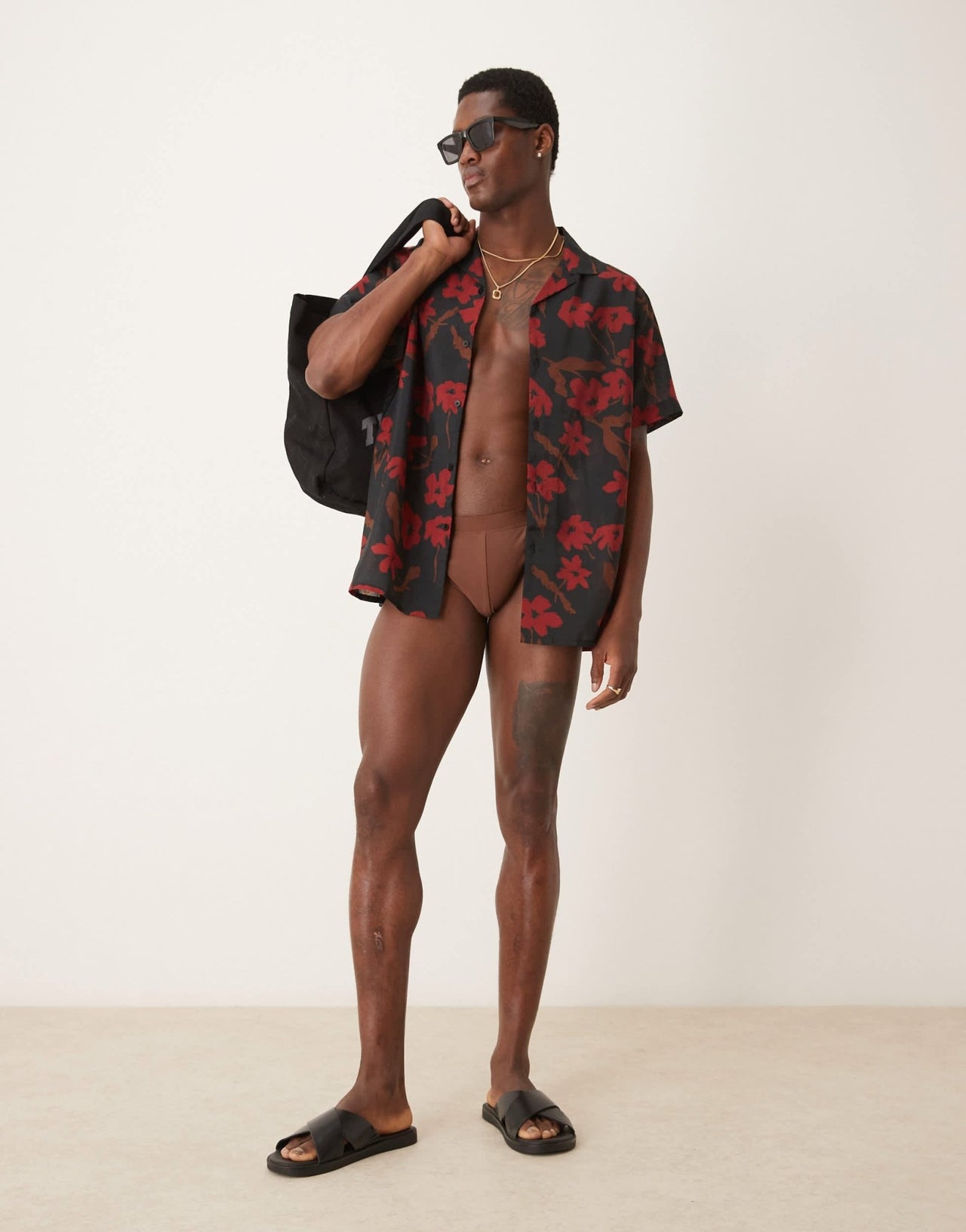 ASOS DESIGN swim briefs in brown - ASOS Sample Sale EU Store