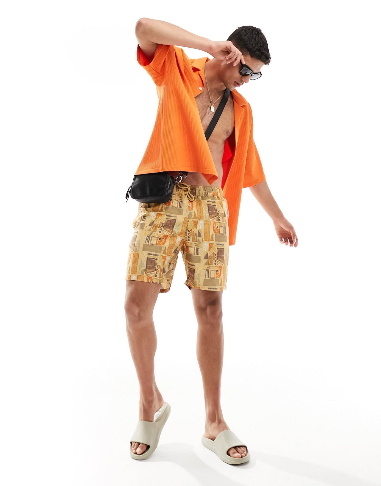ASOS DESIGN swim shorts in mid length in vintage Aztec print - ASOS Sample Sale EU Store