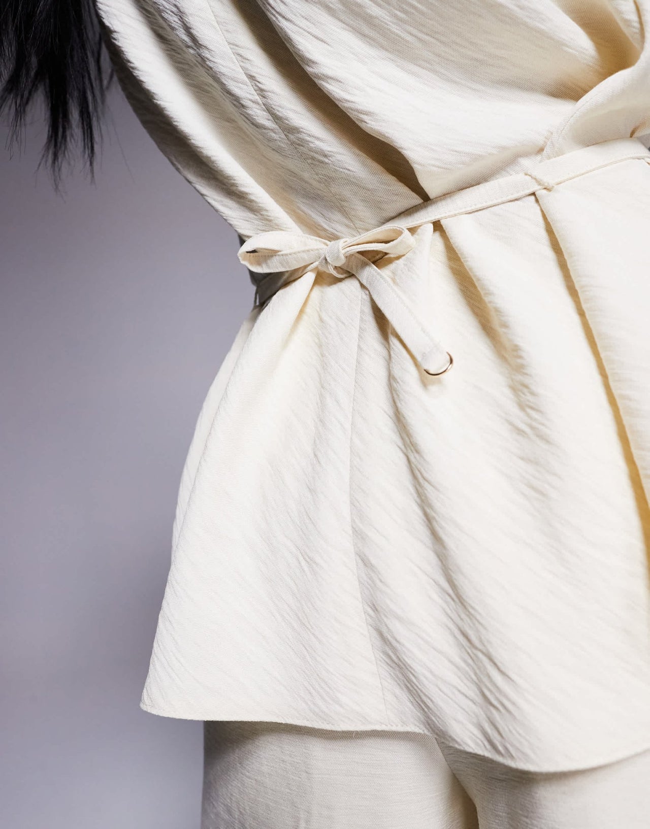ASOS DESIGN tailored draped sleeveless cowl neck linen look top co - ord in buttermilk - ASOS Sample Sale EU Store