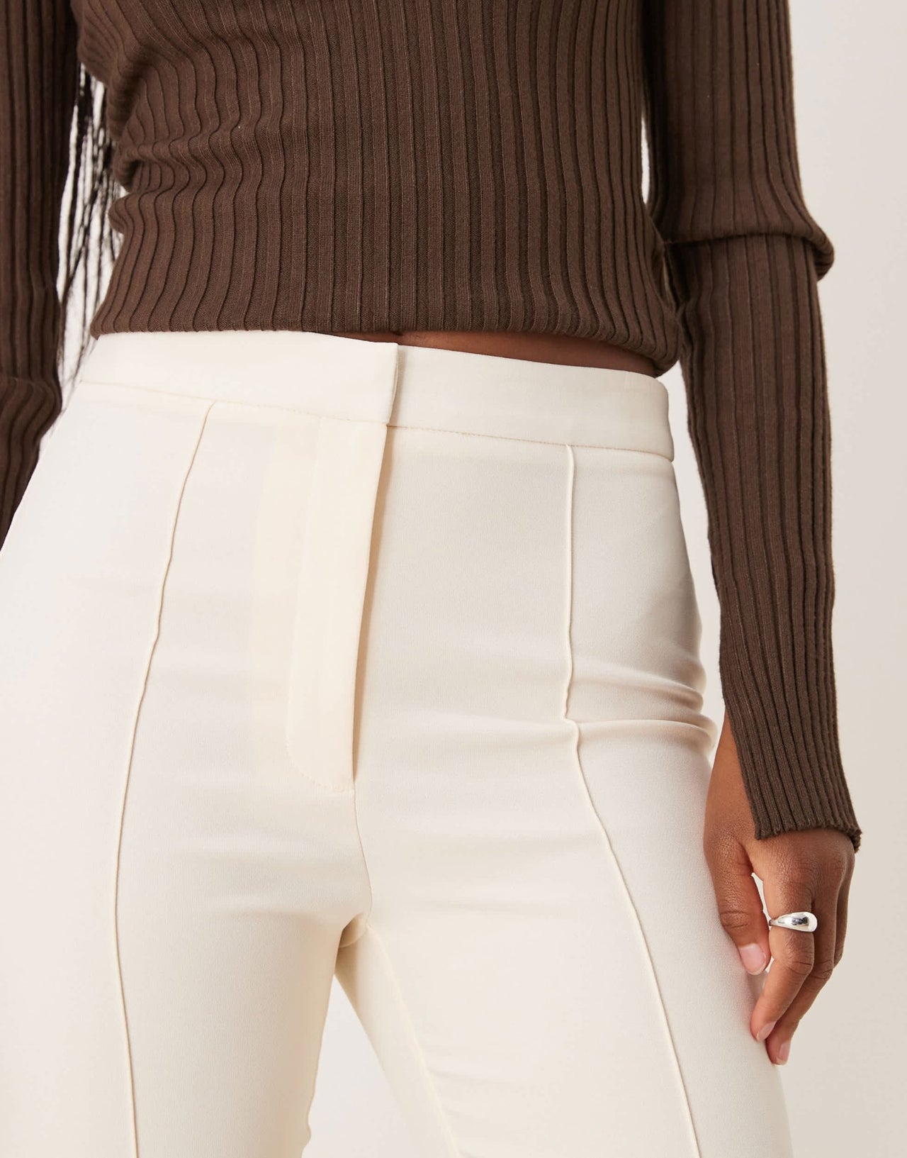 ASOS DESIGN tailored kick flare trousers in buttermilk - ASOS Sample Sale EU Store