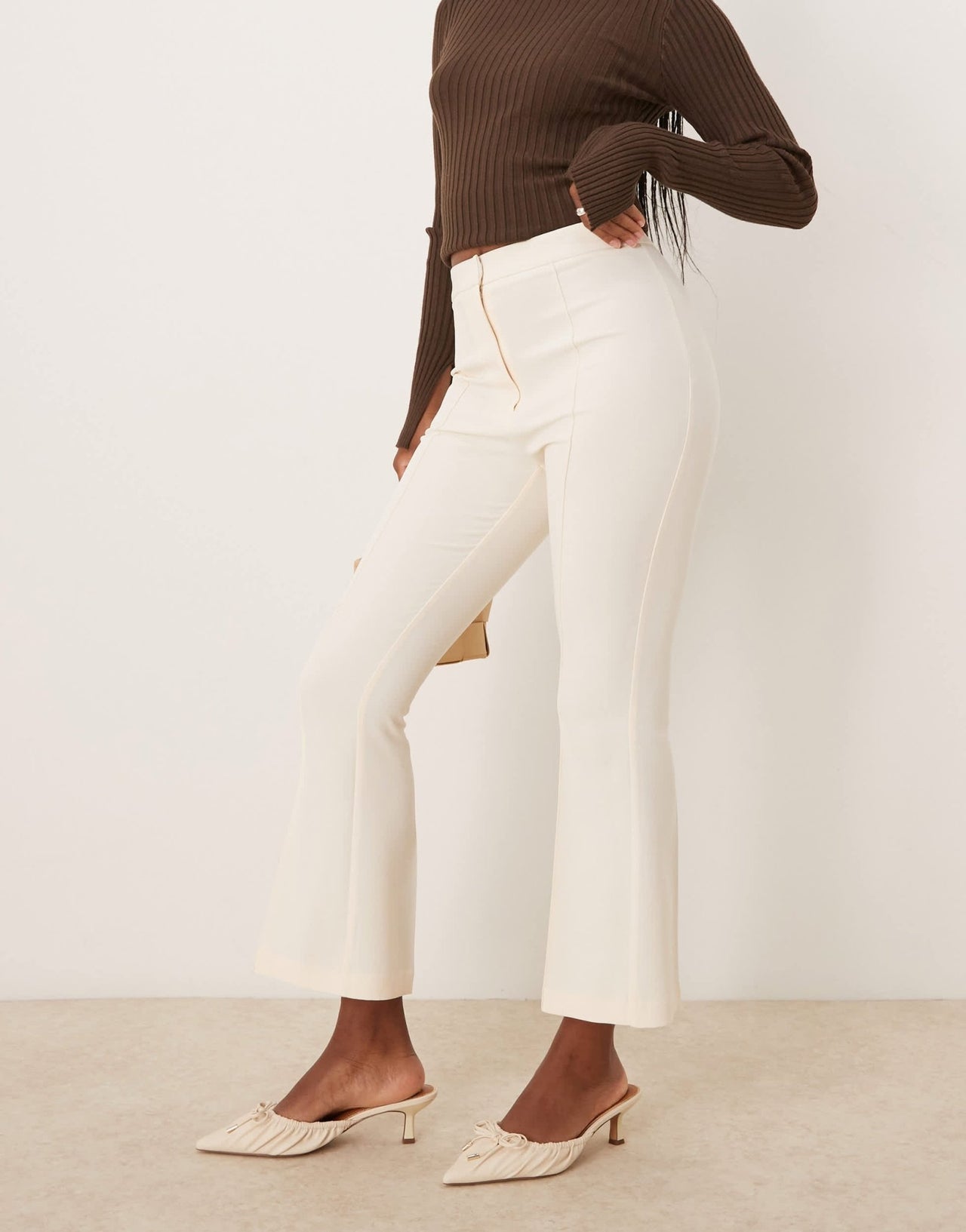 ASOS DESIGN tailored kick flare trousers in buttermilk - ASOS Sample Sale EU Store