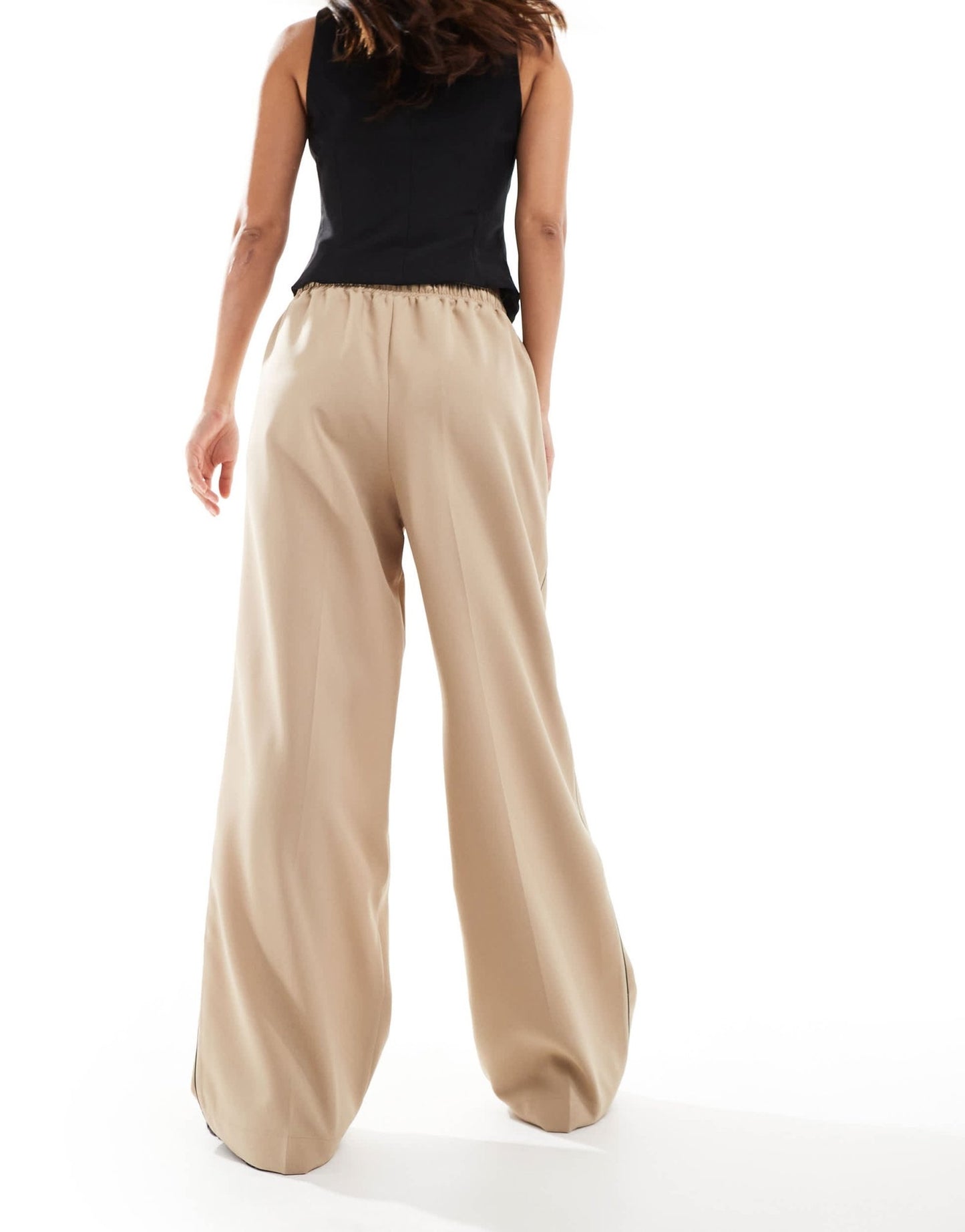 ASOS DESIGN tailored pull on trouser with piping in sand - ASOS Sample Sale EU Store