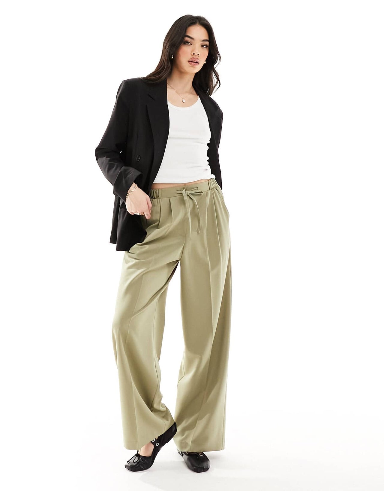 ASOS DESIGN tailored pull on trousers in khaki - ASOS Sample Sale EU Store