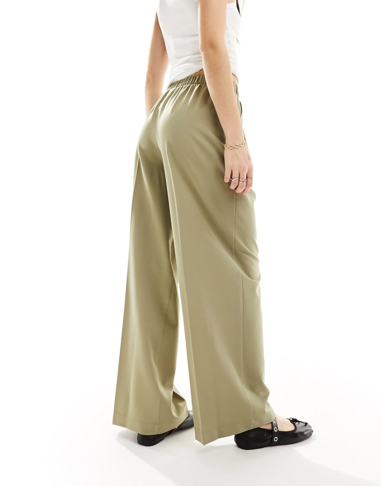 ASOS DESIGN tailored pull on trousers in khaki - ASOS Sample Sale EU Store