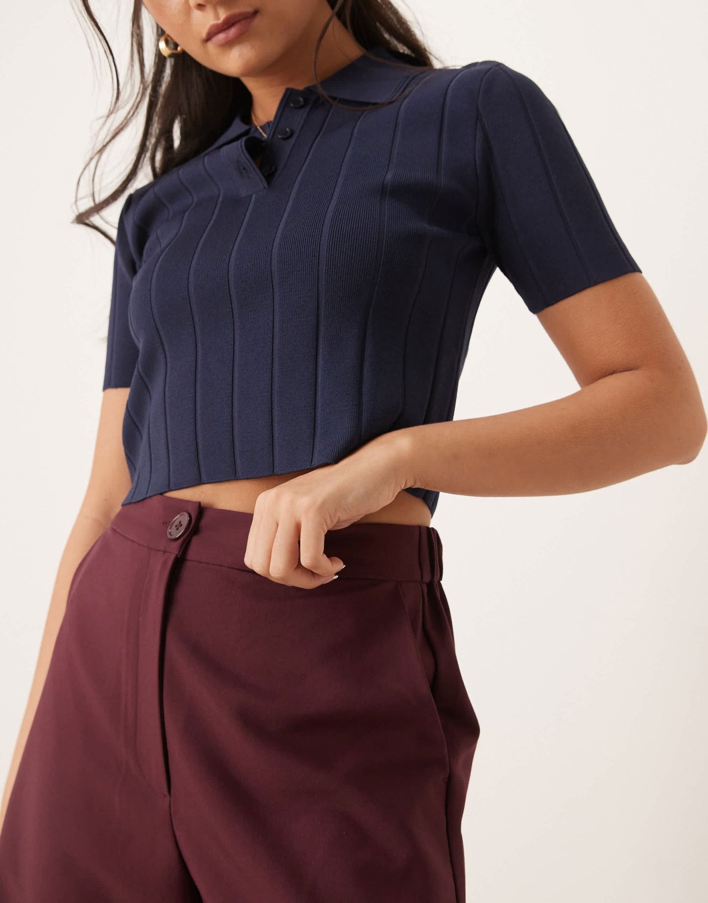 ASOS DESIGN tailored relaxed straight leg trousers in dark cherry - ASOS Sample Sale EU Store