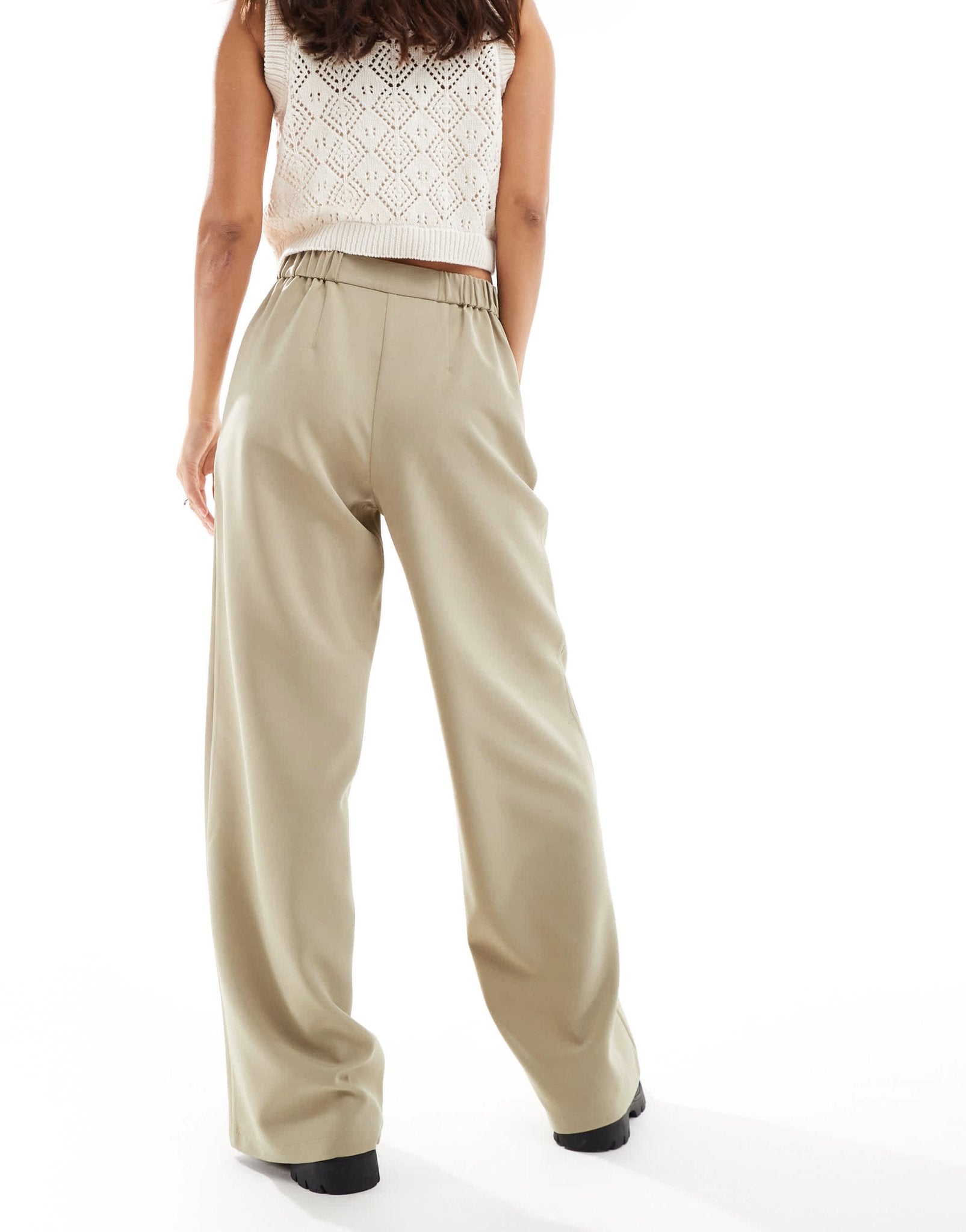 ASOS DESIGN tailored relaxed straight leg trousers in stone - ASOS Sample Sale EU Store