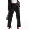 Pantalones tobilleros entallados con lentejuelas ASOS DESIGN en negro