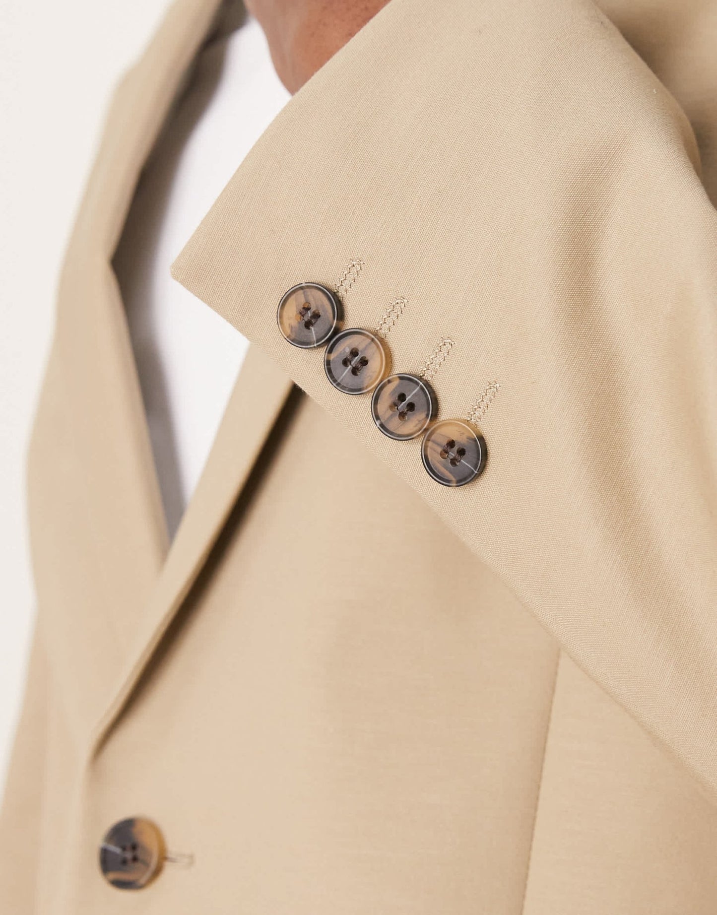 ASOS DESIGN tailored suit jacket in stone soft cotton - ASOS Sample Sale EU Store