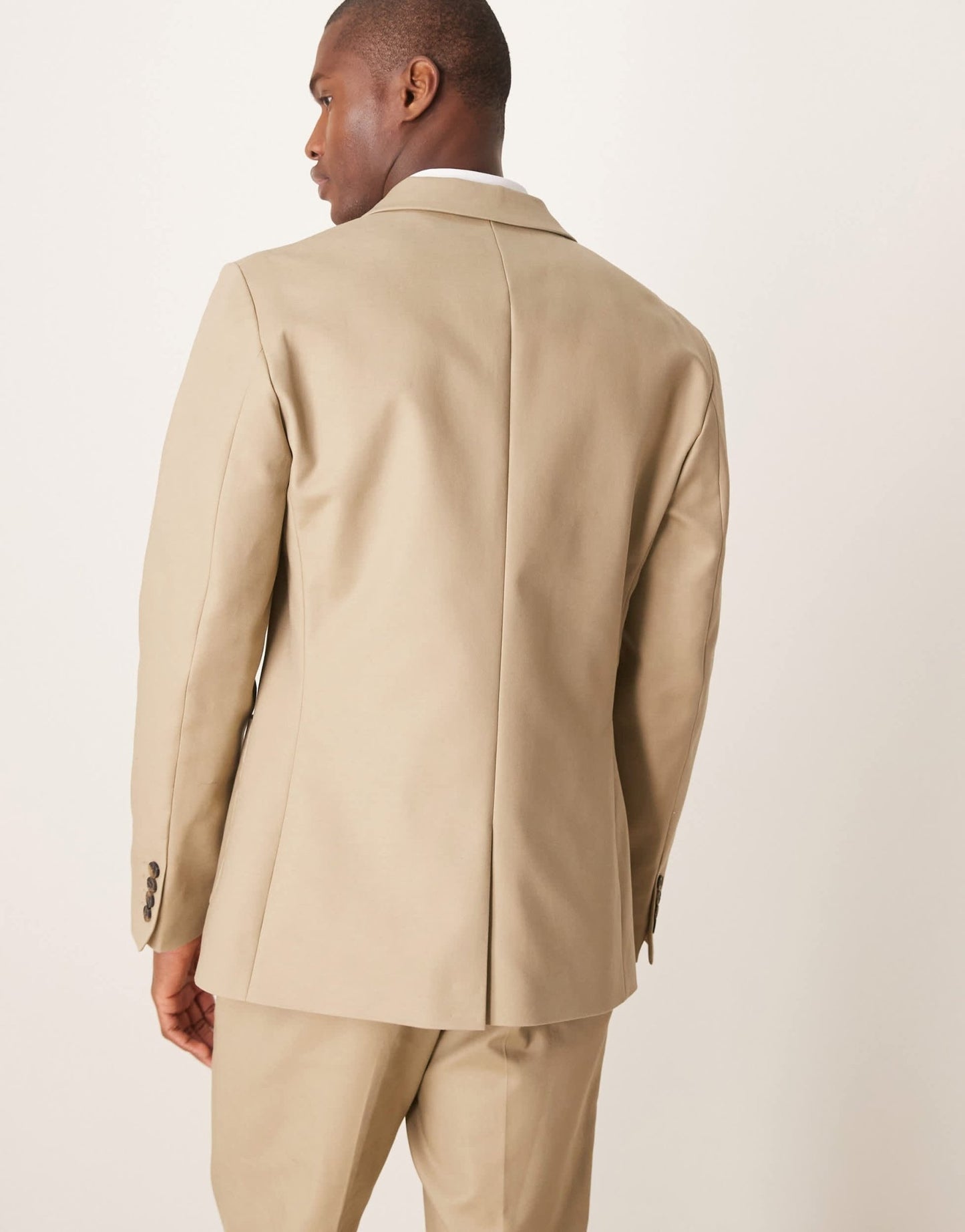 ASOS DESIGN tailored suit jacket in stone soft cotton - ASOS Sample Sale EU Store
