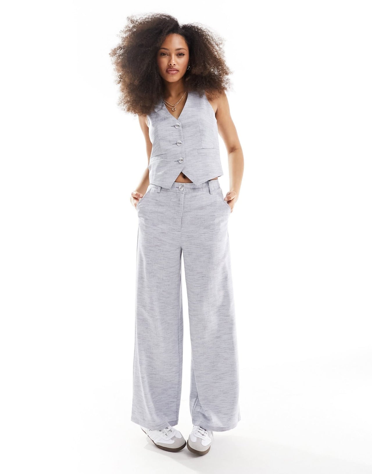 ASOS DESIGN tailored waistcoat in denim look - ASOS Sample Sale EU Store
