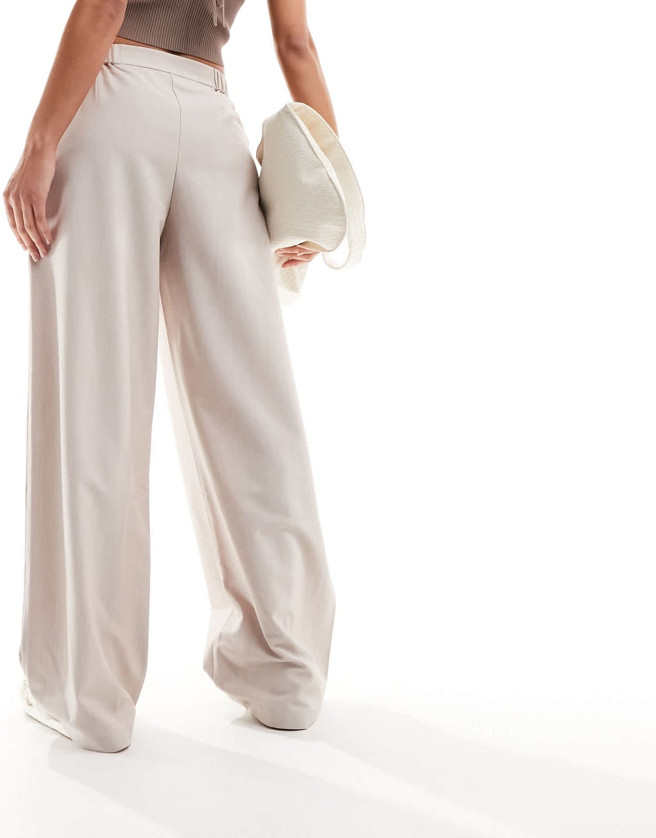 ASOS DESIGN tailored wide leg dad trousers in beige - ASOS Sample Sale EU Store