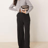 Pantalones anchos de corte sastre a rayas finas ASOS DESIGN en negro