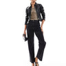 Jeans ASOS DESIGN Tall de pierna recta y tobillo rasgado en negro - BLACK