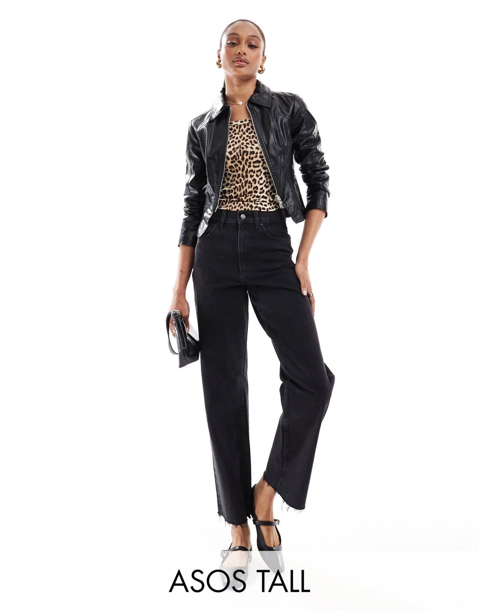 ASOS DESIGN Tall ankle grazer straight leg jean in black - BLACK - ASOS Sample Sale EU Store