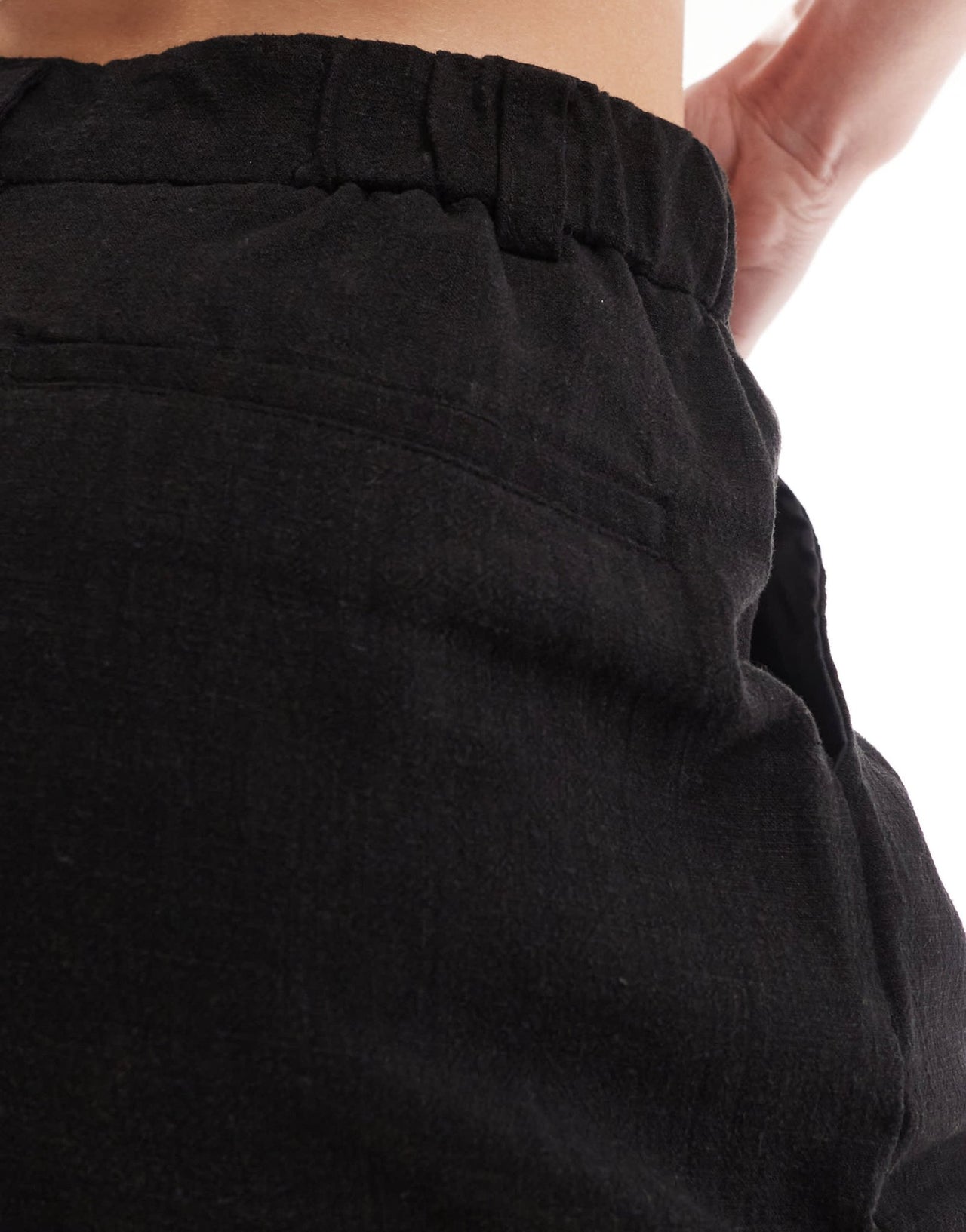 ASOS DESIGN Tall dad short with linen in black - ASOS Sample Sale EU Store